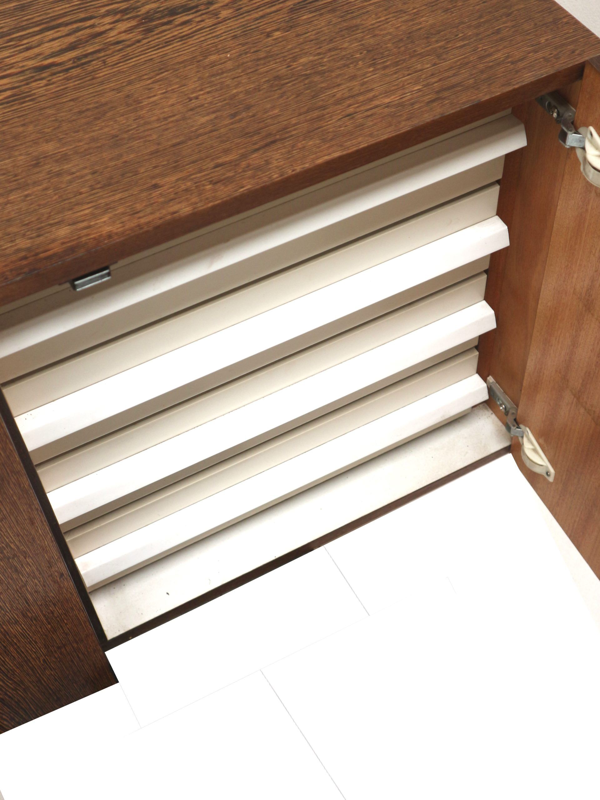 Vintage wall-mounted wengé sideboard by Banz Bord, 1970s