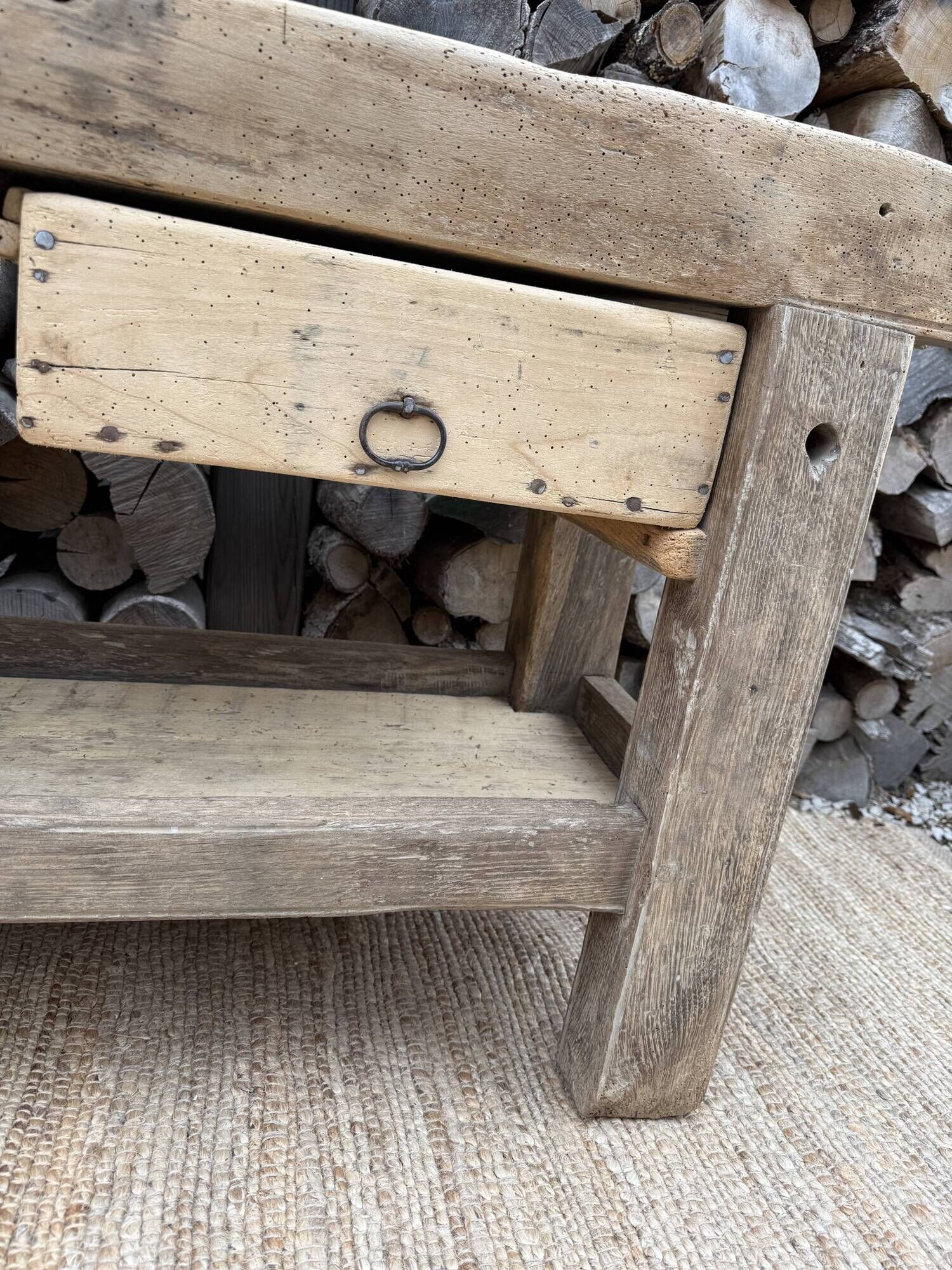 Renovated carpenter's workbench 170cm