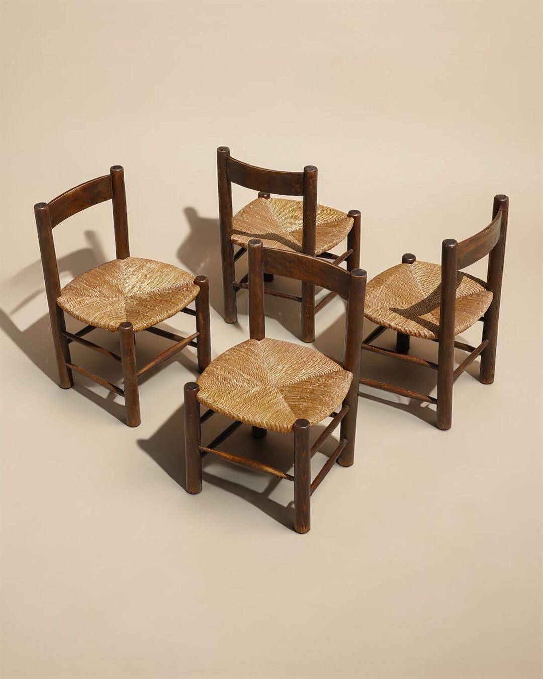 Set of four dlg chairs by Georges Robert, France, 1960s.