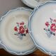 6 vintage Digoin Sarreguemines soup plates, Nina Rosa model