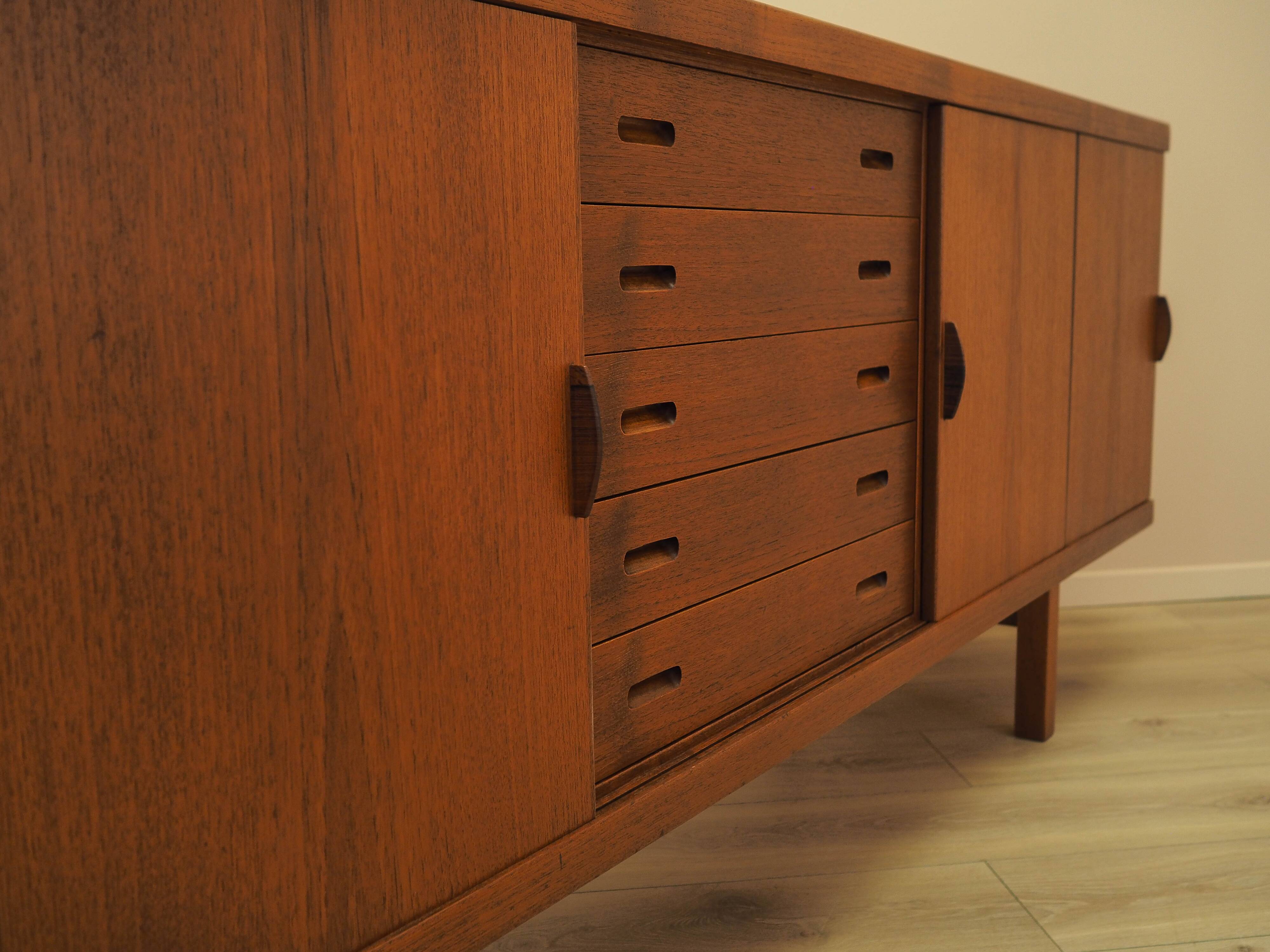 Teak sideboard with sliding doors, Denmark, 1960s