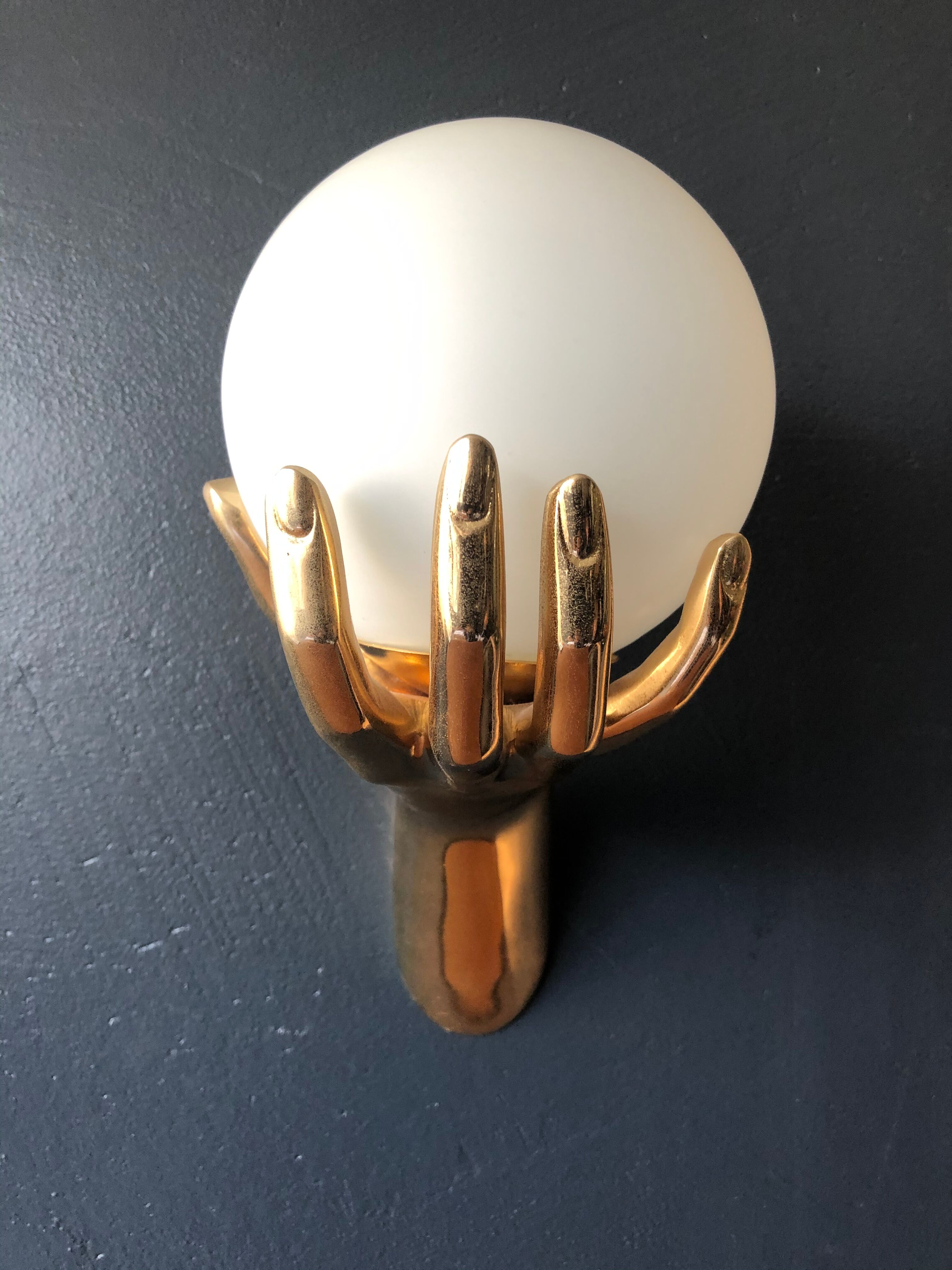 Bronze hand sconces, maison Arlus