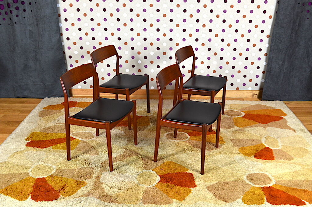 4 Chaises Danoise en Teck Norgaard Johannes 1966