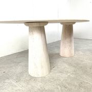 Vintage oval travertine dining table, 1970s