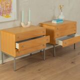 2 tables de chevet avec tiroirs, années 1960