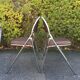Set de 6 chaises pliantes acier et similicuir 70’s