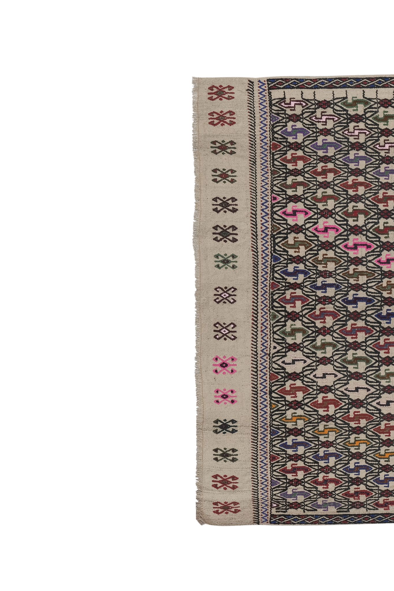 Masterwork Hand-Woven Rug Braided Kilim - Tribal Designer Carpet 3'9" X 5'