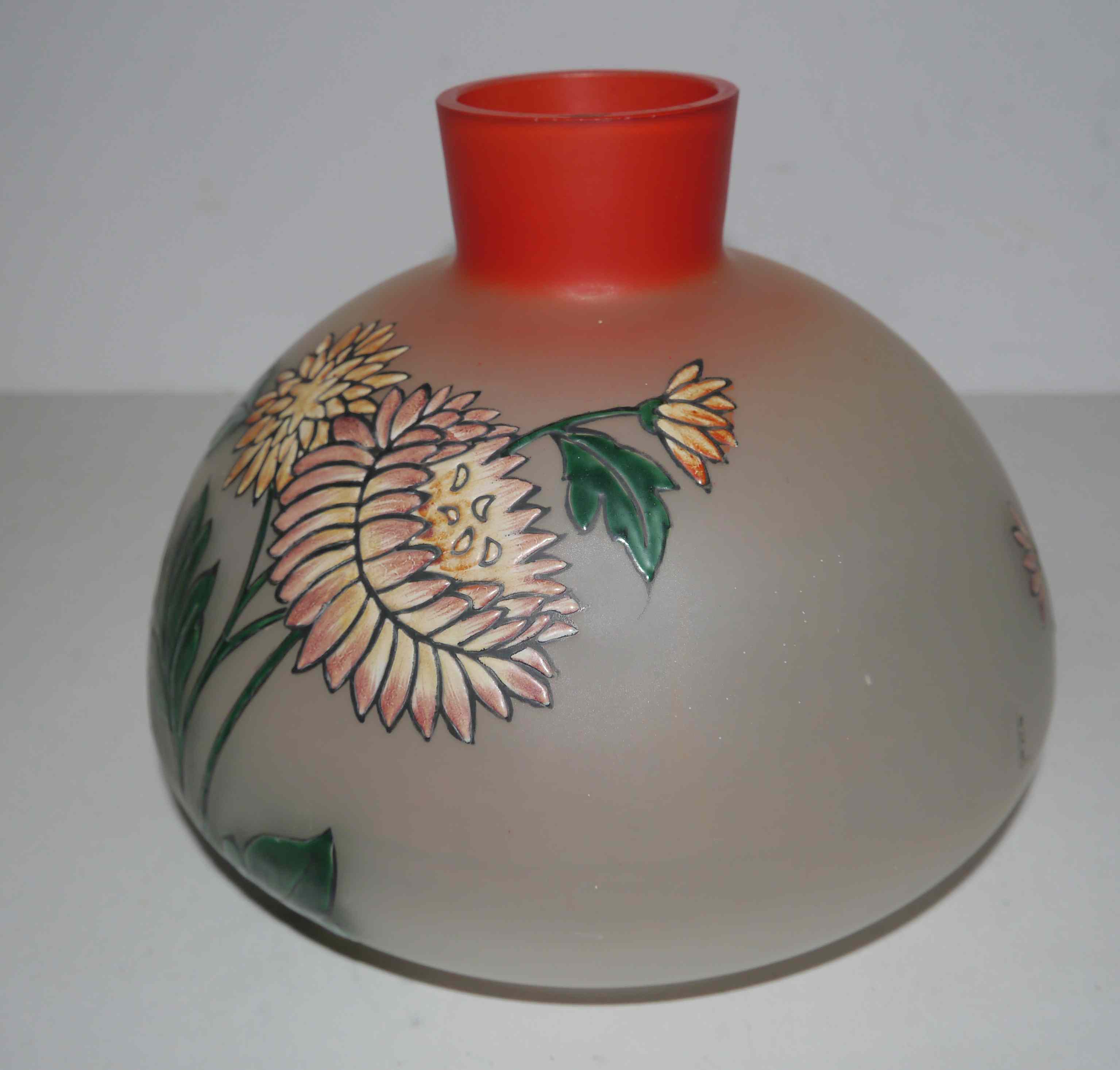 Art nouveau vase in enamelled glass