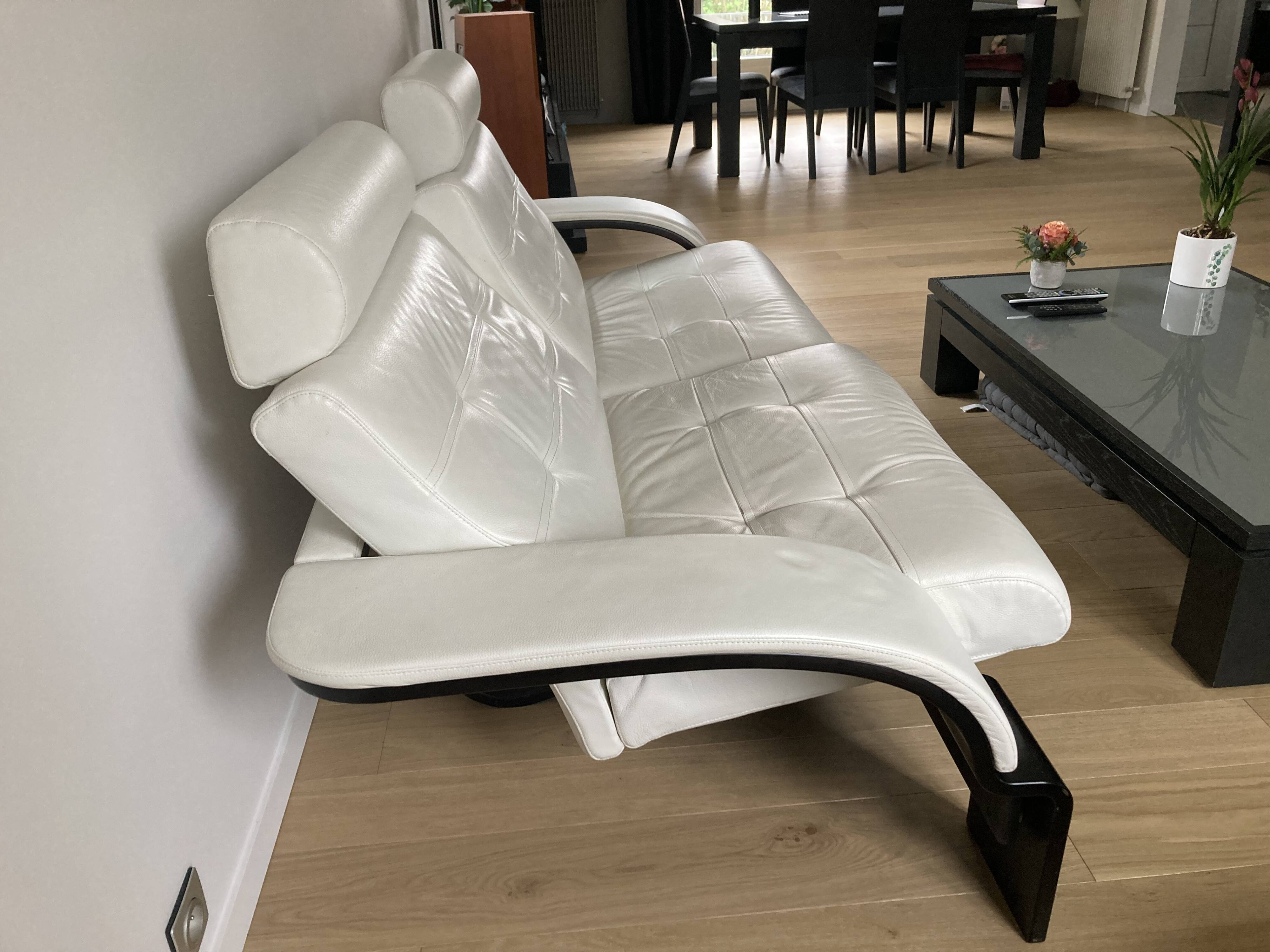 3-seater leather sofa by Roche and Bobois