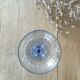 Verres striés à pied bleu