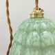Art deco walking lamp in green clichy glass