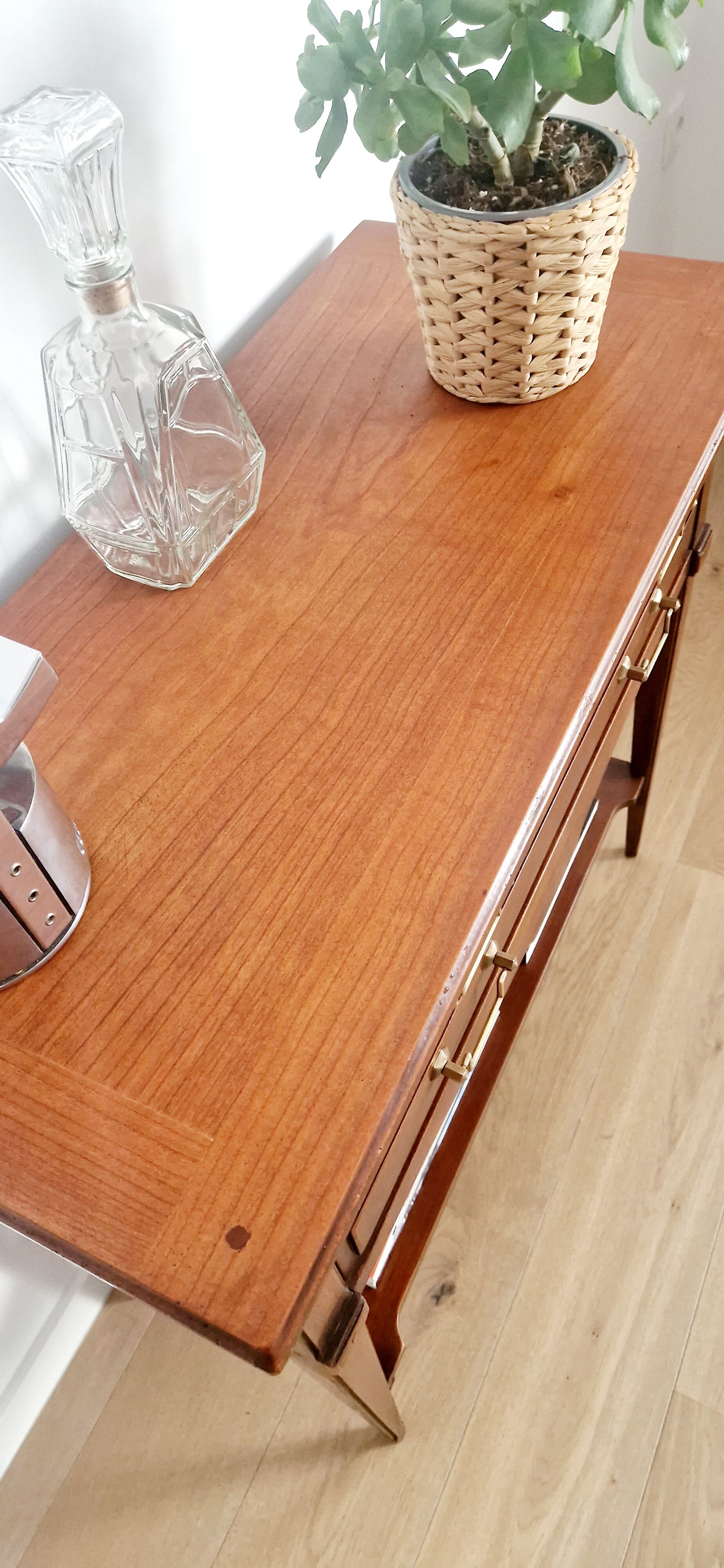 Console trolley style Directoire in mahogany