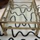 Vintage Pierre Vandel Paris Coffee Table Gold Aluminum and Glass with Two Trays 70'