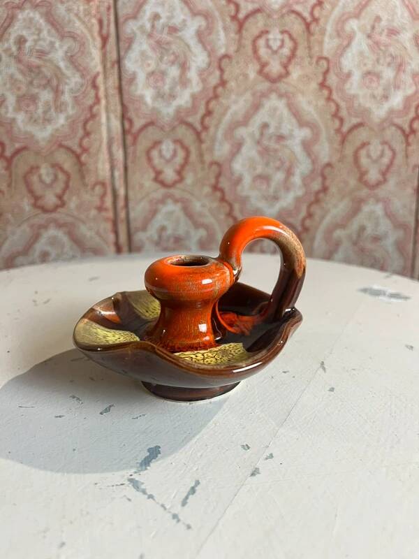 Vallauris flamed ceramic candlestick