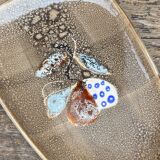 Set of 3  serving dishes-Faiencerie MBFA Pornic-Model Butterfly-70s