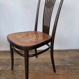 Lot 4 chairs bistrot wood curve stamp tuna and decor seat art nouveau