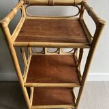 Vintage rattan bedside shelf
