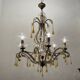 Crystal Beaded Murano Glass Drop Chandelier 1950’s