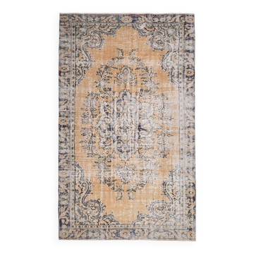 5x9 Peach Orange Handmade Wool Vintage Rug, 172x277Cm SK 240635