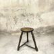 Vintage brutalist wooden tripod stool