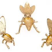 Set de 3 cendriers dorés
