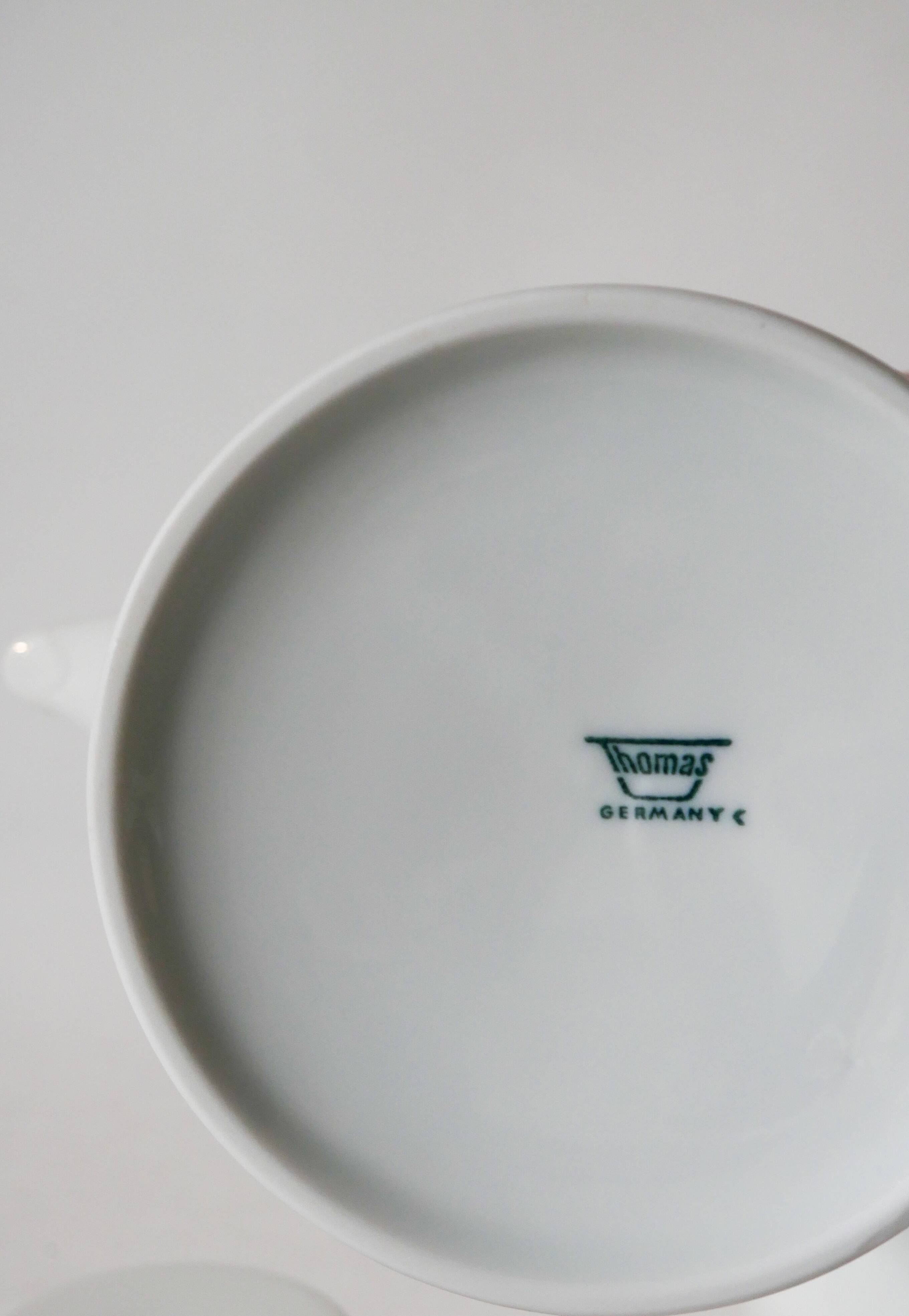 white ceramic teapot and sugar bowl Germany Thomas Design Modernist 1970