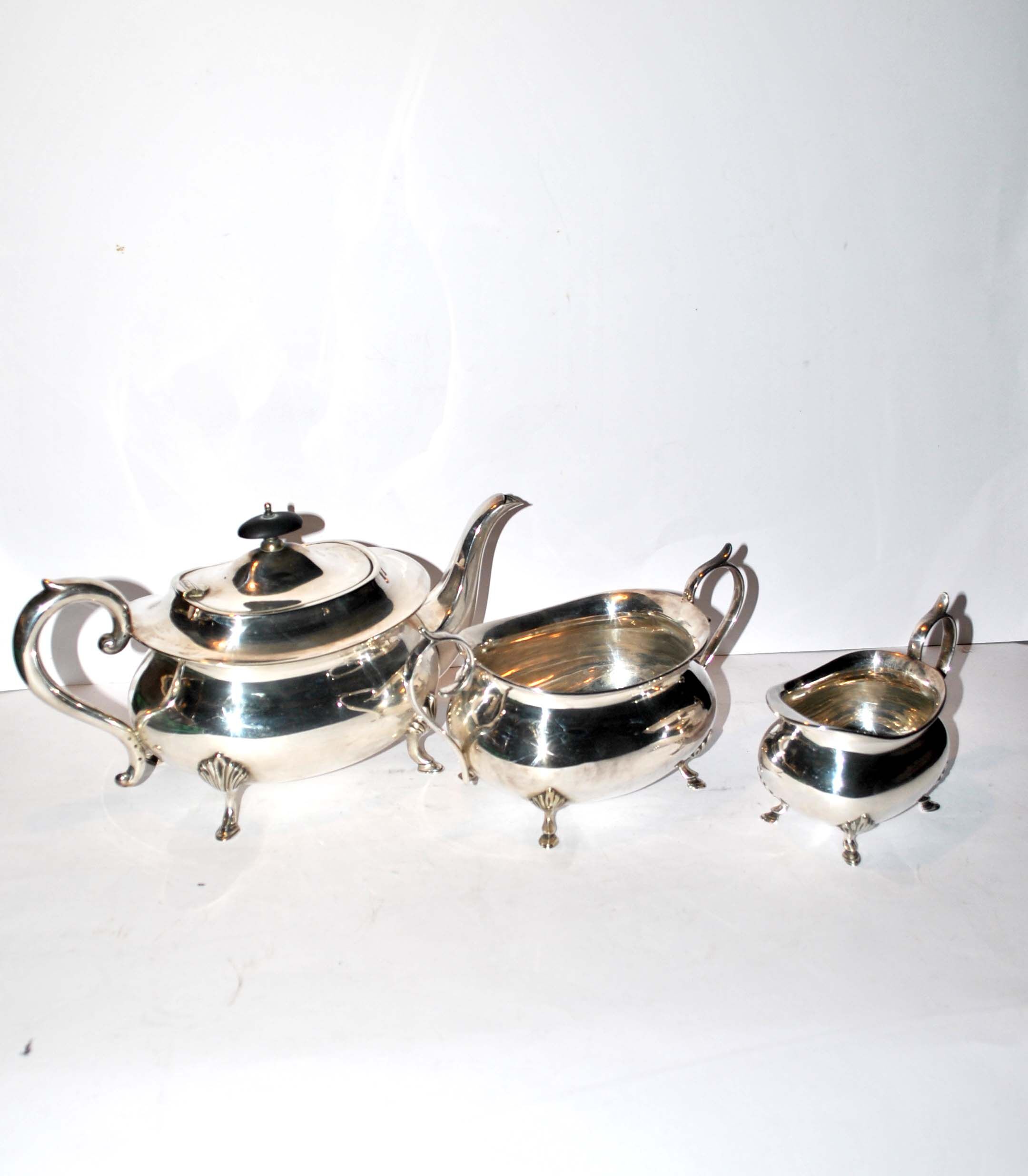 English Hard Soldered Silver Metal Tea Set - Goldsmith JB Chatterley 1900
