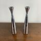 Pair of silver-plated metal candlesticks, Denmark