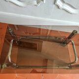 70s chrome and smoked glass coffee table