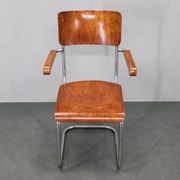 Bauhaus cantilever armchair in chrome tubular steel and beech, 1930s