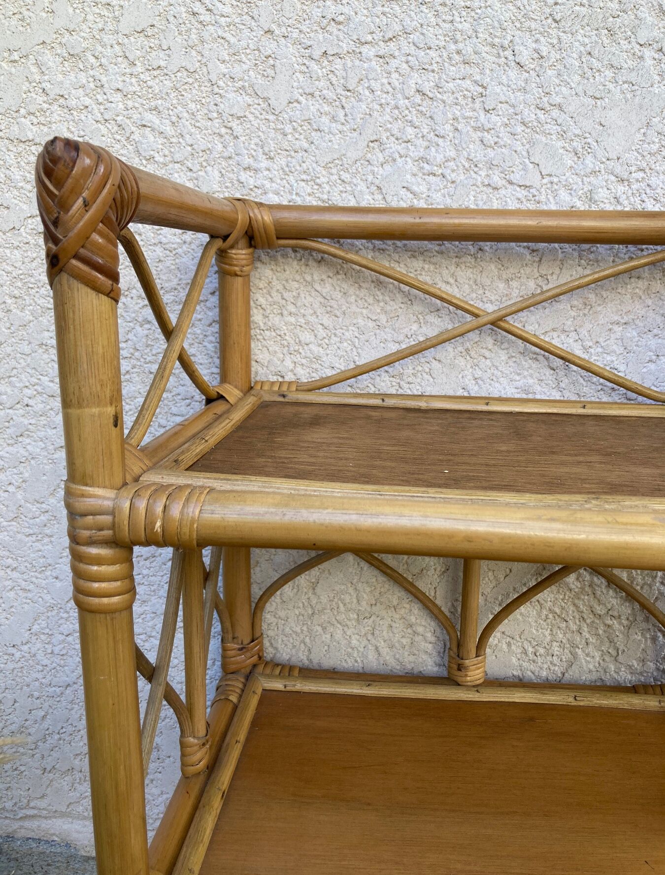 Vintage rattan shelf