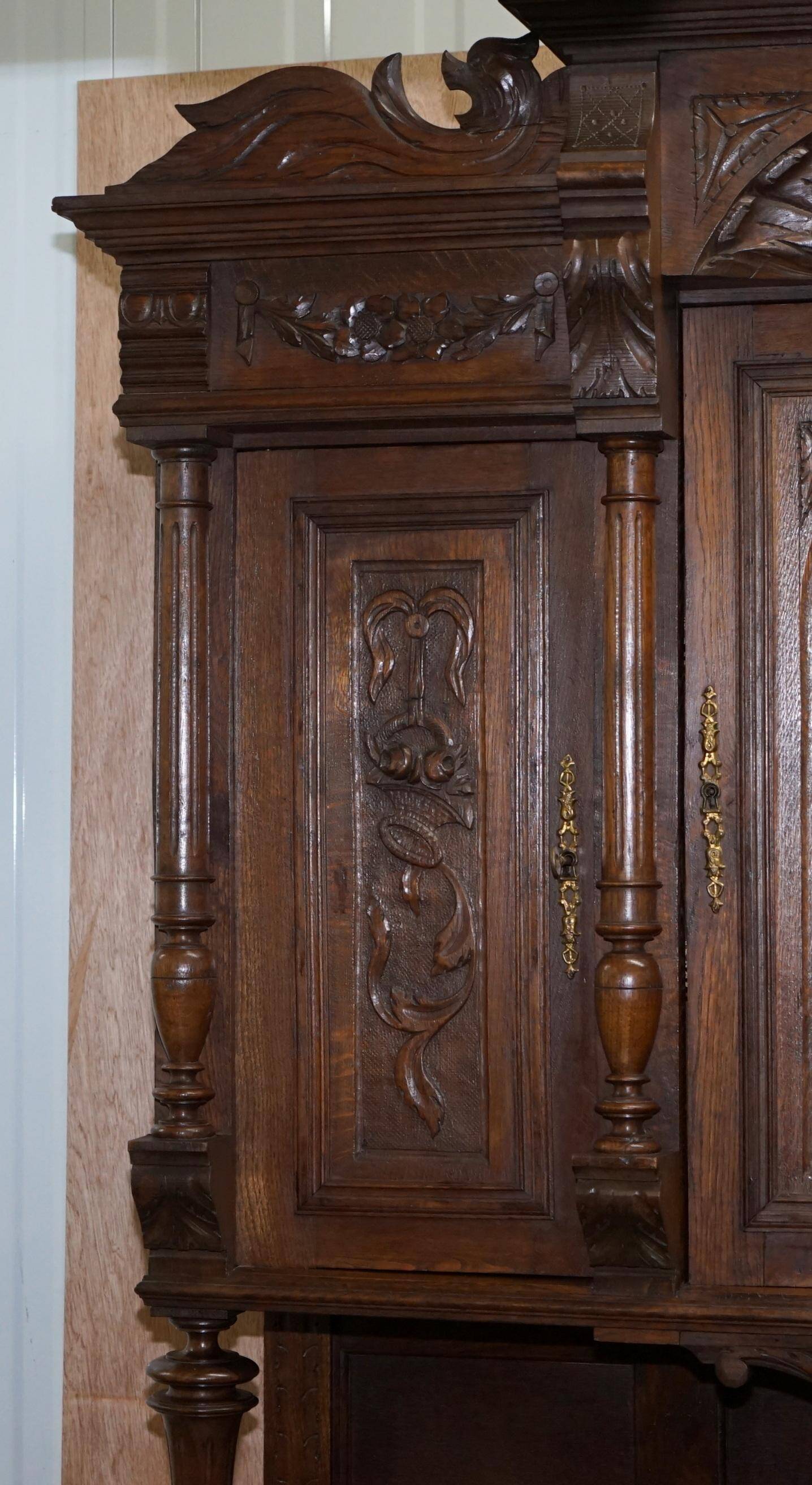 Dutch Carved Oak Wardrobe Early 19th Century