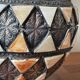 Vintage handcrafted lamp, pottery and silver-plated metal