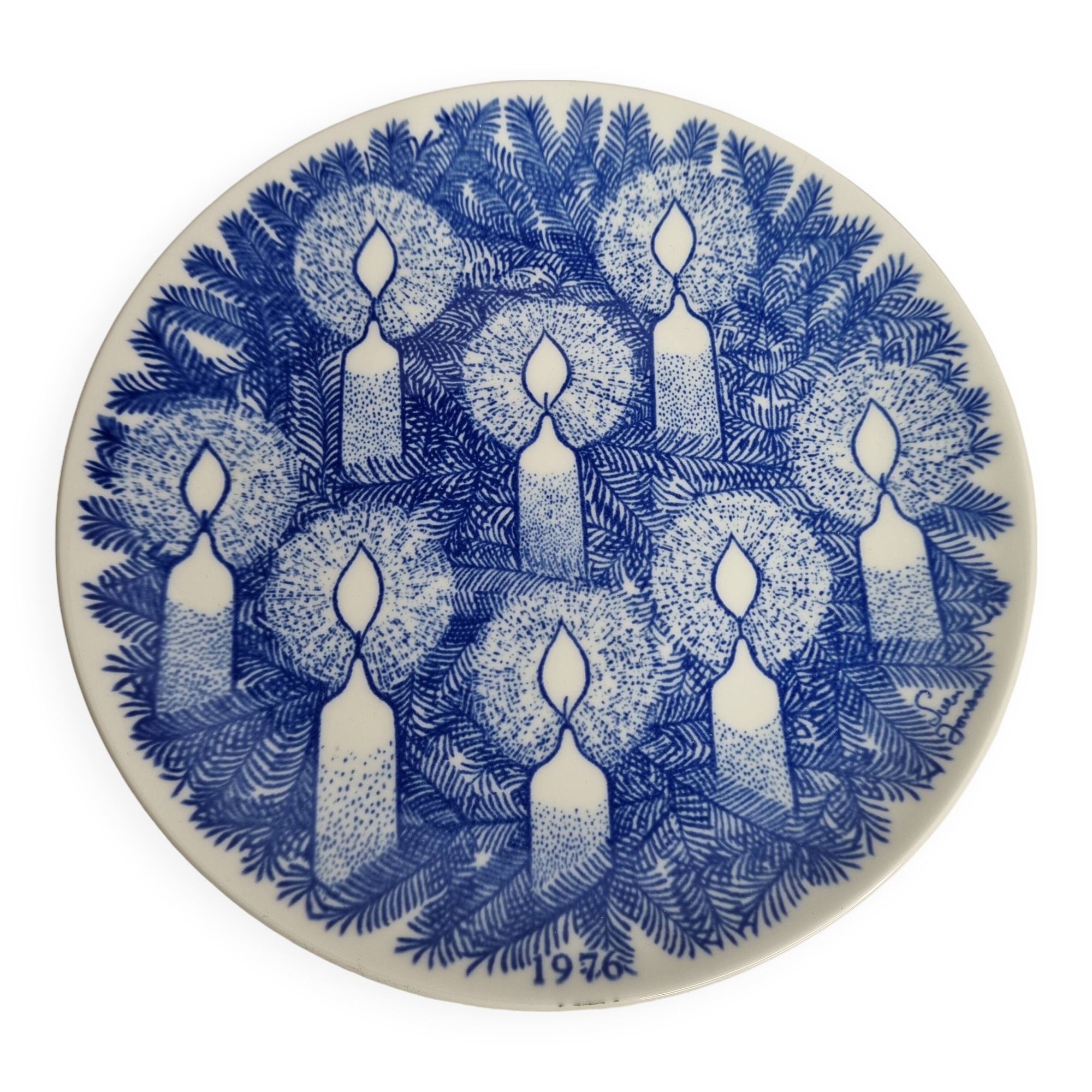 Gustavsberg Christmas plate "Jultallrik 6", design Sven Jonson, 1976, limited edition, 20 cm