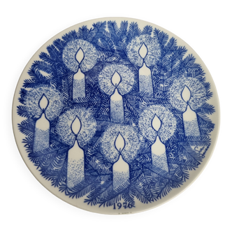 Assiette de Noël Gustavsberg "Jultallrik 6", design Sven Jonson, 1976, édition limitée, 20 cm