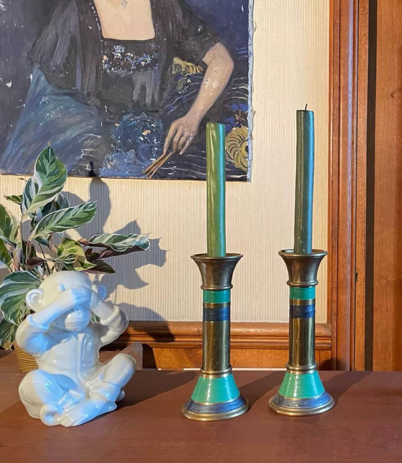Vintage brass candle holders