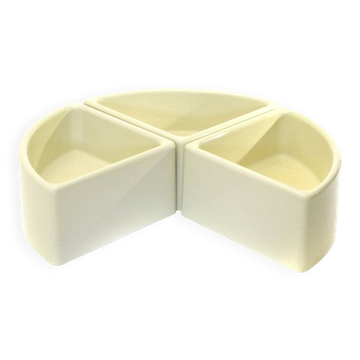 Elco white plaster corner flower pots, 1970s, set of 3.