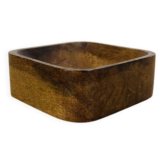 60s teak pocket emptier, square