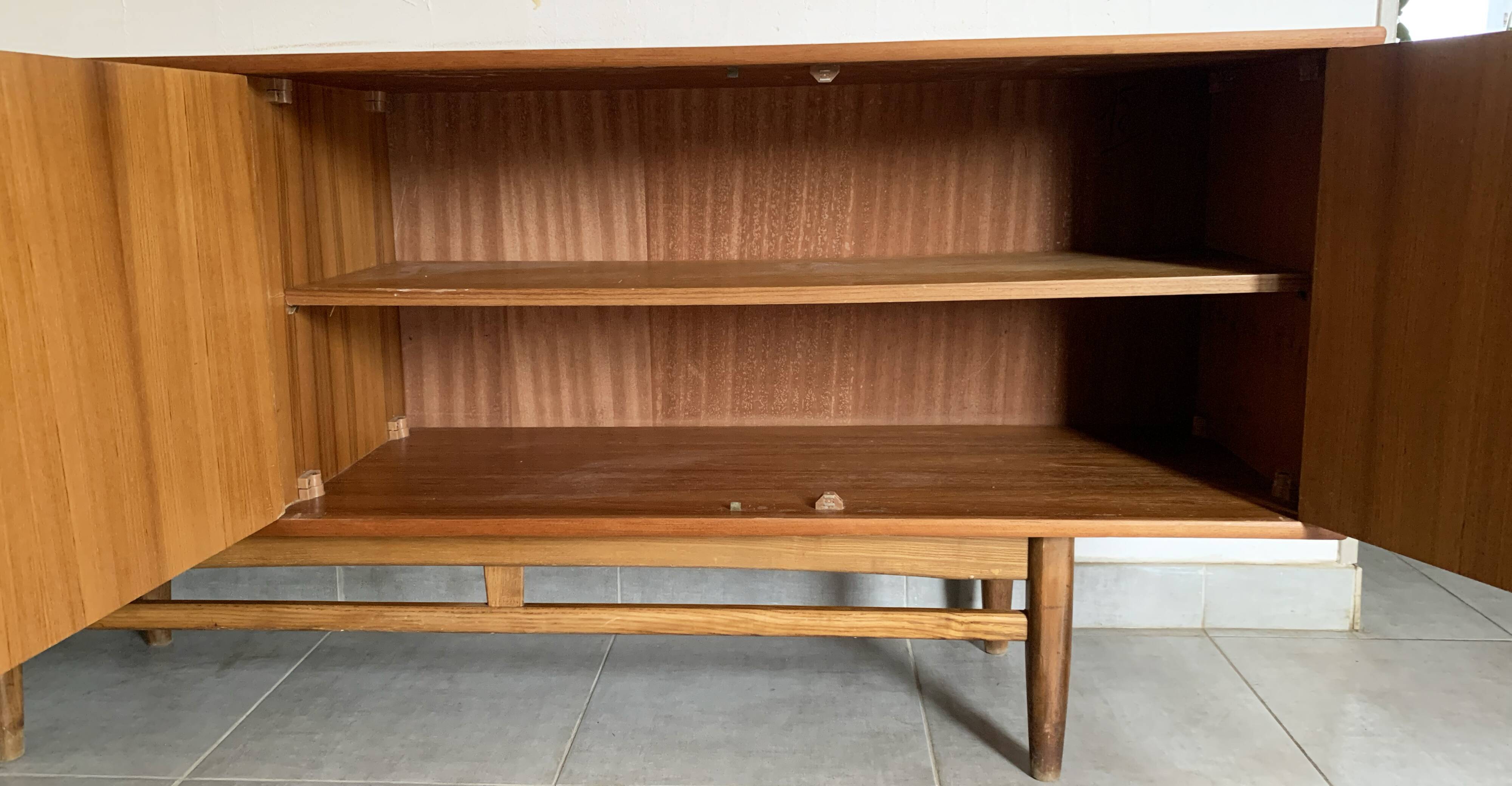 Vintage Scandinavian enfilade from the 60s in teak