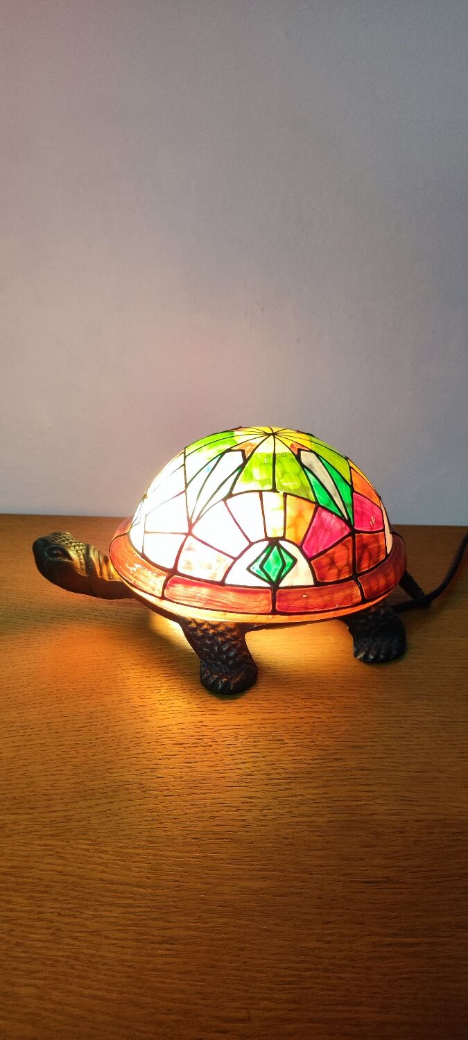 Turtle lamp in glass paste.