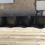 4 painted iron pot covers