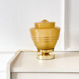 Amber glass table lamp