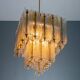 Chandelier in brass and structured ice glass, 1950s, Austria