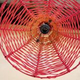 Vintage tulip hanging lamp in rattan