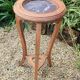 Antique Louis XV style stool in wood and marble.