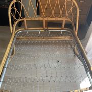 Vintage rattan basket bed
