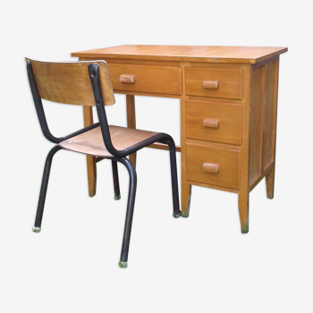 Bureau et chaise vintage pour enfant