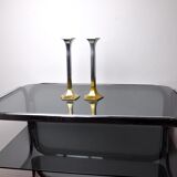 Pair of brutalist candlesticks by david marshall, 1980, spain