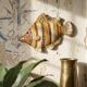 Vintage ceramic wall fish in glazed handmade style, 1970s-1980s.