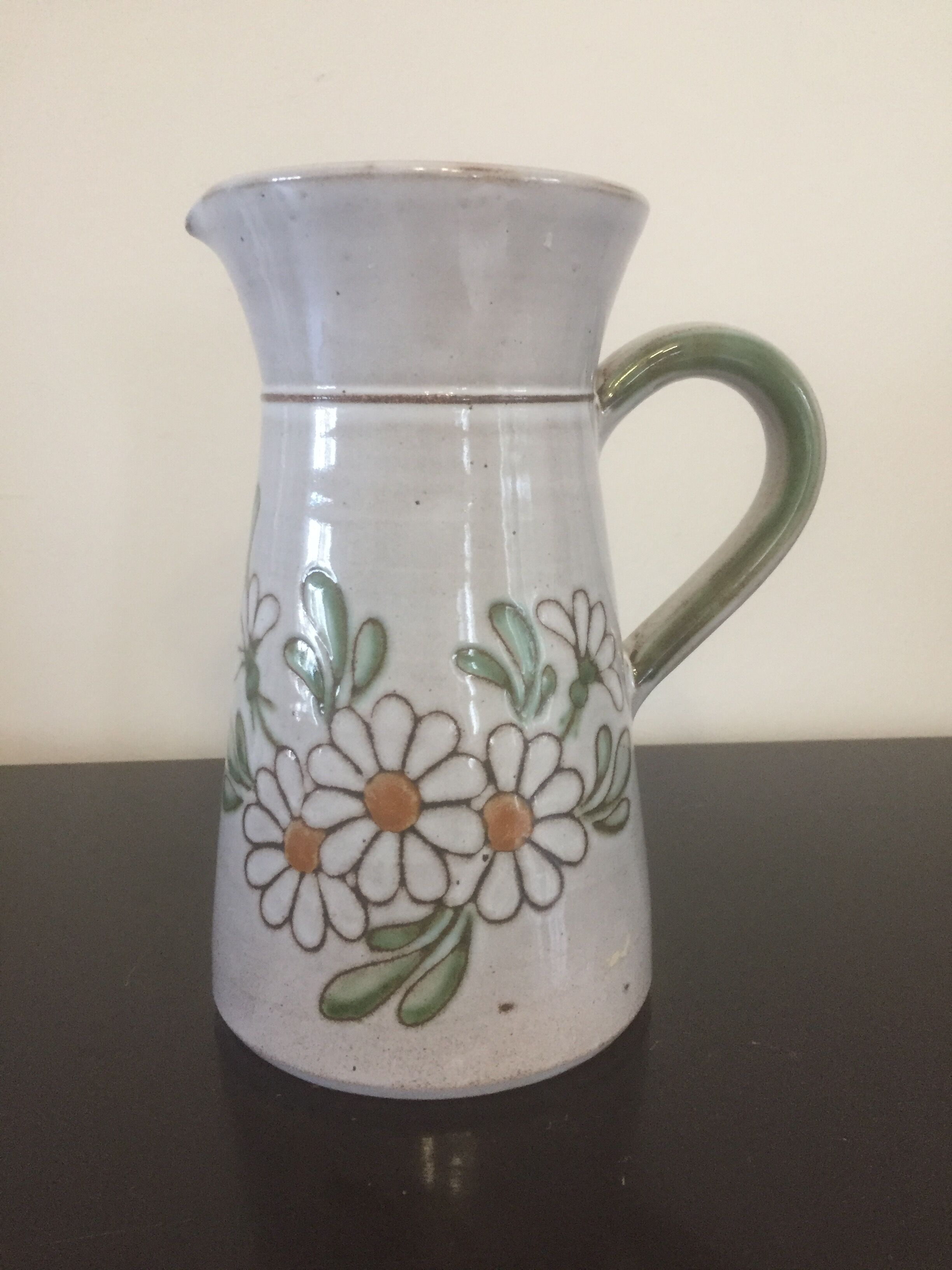 pitcher - VALLAURIS " NATOLI " - ceramics - daisies - vintage -